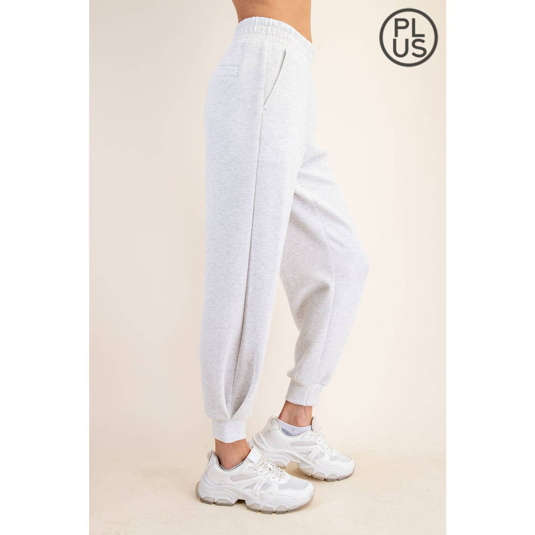RAE MODE PLUS SIZE MODAL SCUBA FULL LENGTH JOGGER PANT - 3 COLORS