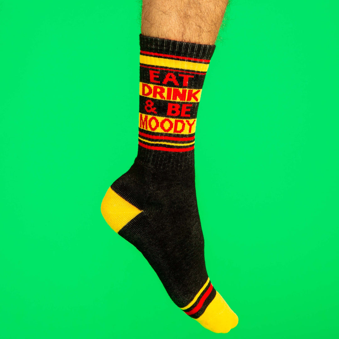 Eat Drink & Be Moody Gym Crew Socks