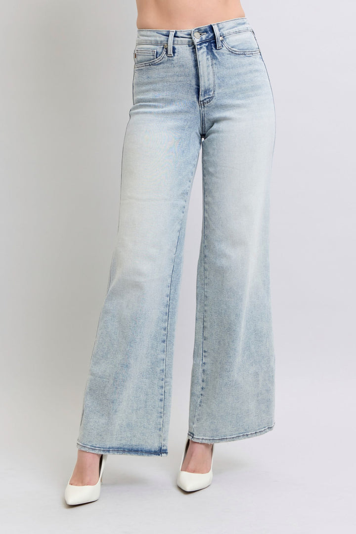 Judy Blue High Waist Tummy Control Retro Wide Leg Denim