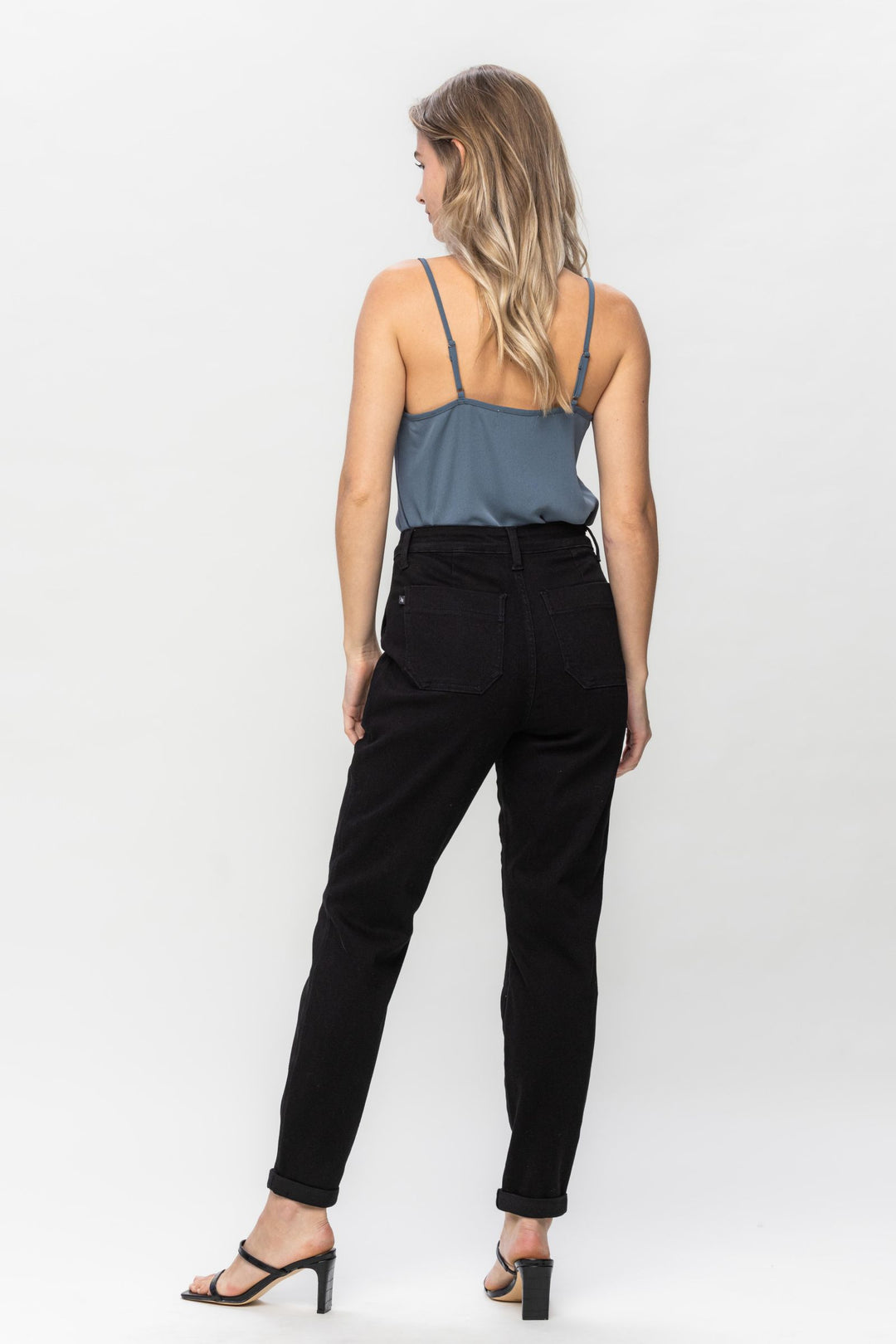 Judy Blue High Waist Double Roll Cuff Jogger - Jet Black