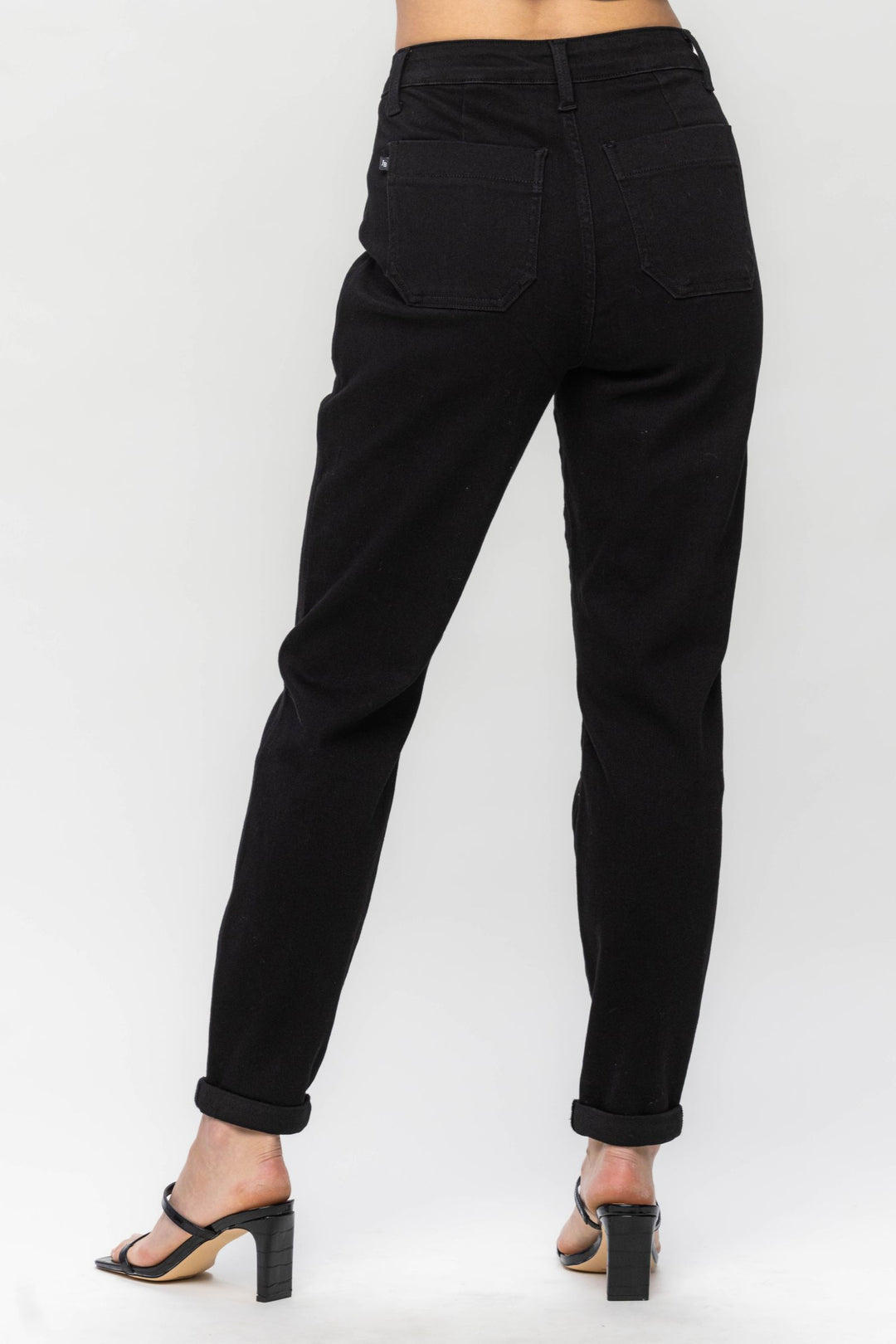 Judy Blue High Waist Double Roll Cuff Jogger - Jet Black
