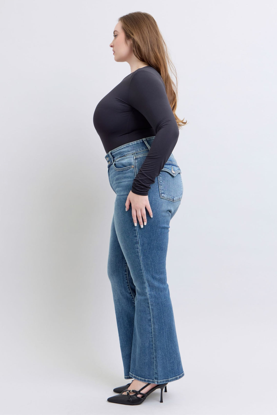 Judy Blue High Waist Heavy Flare with Tint Denim Jean - Plus Size