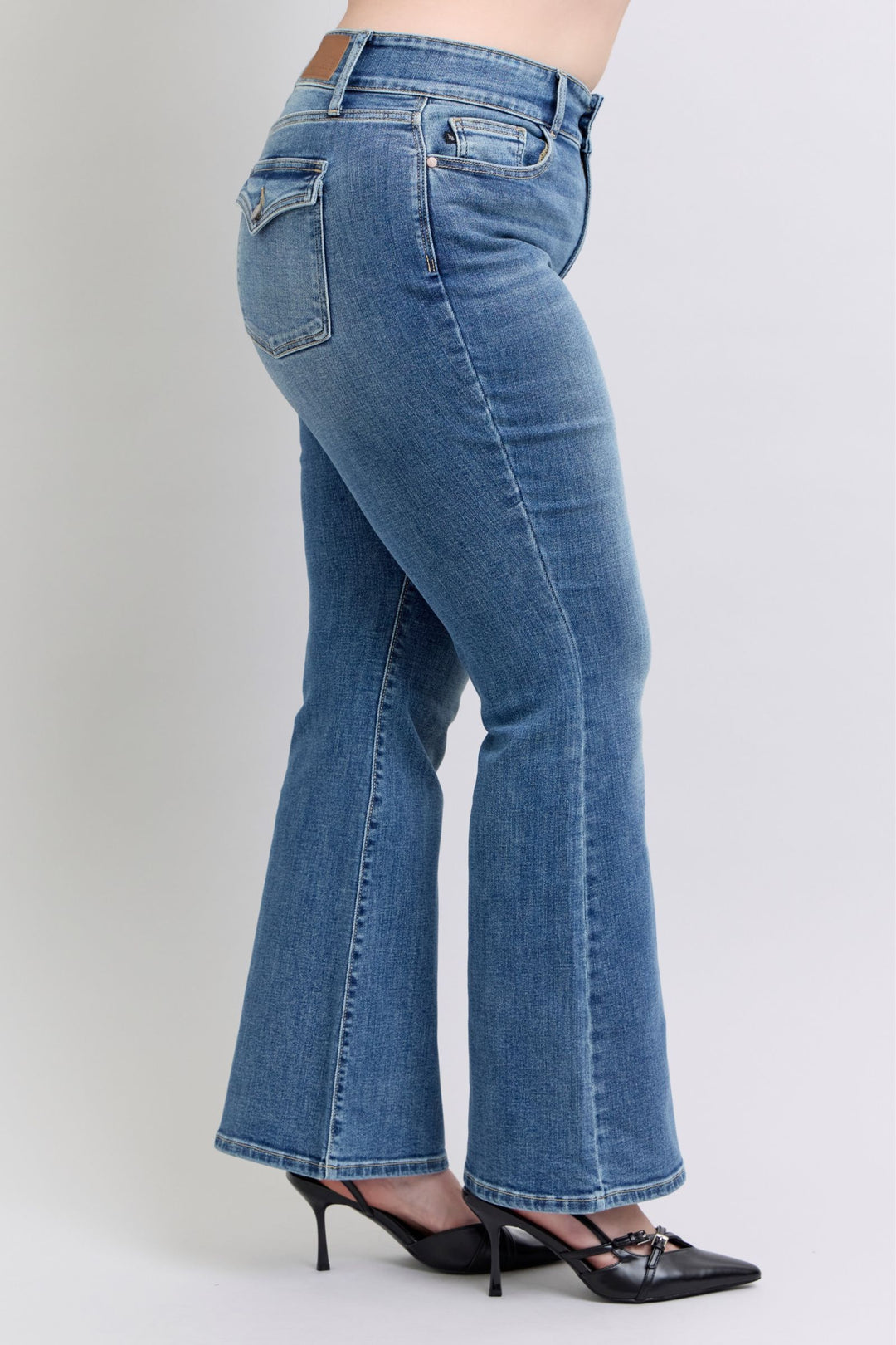 Judy Blue High Waist Heavy Flare with Tint Denim Jean - Plus Size