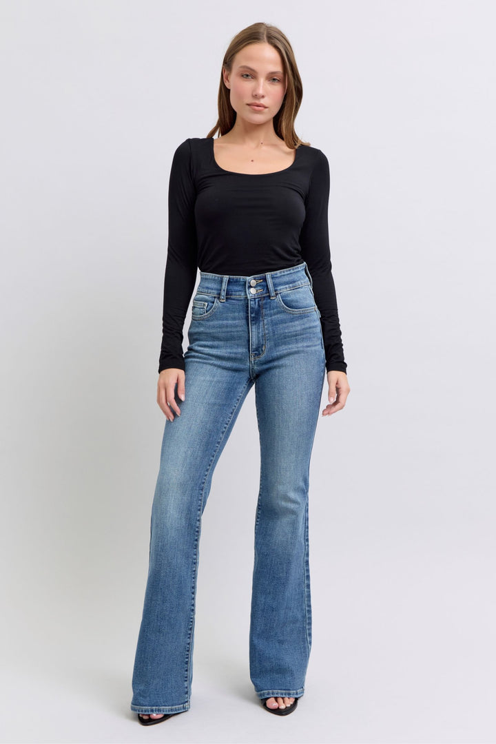 Judy Blue High Waist Flare with Tint Denim Jean