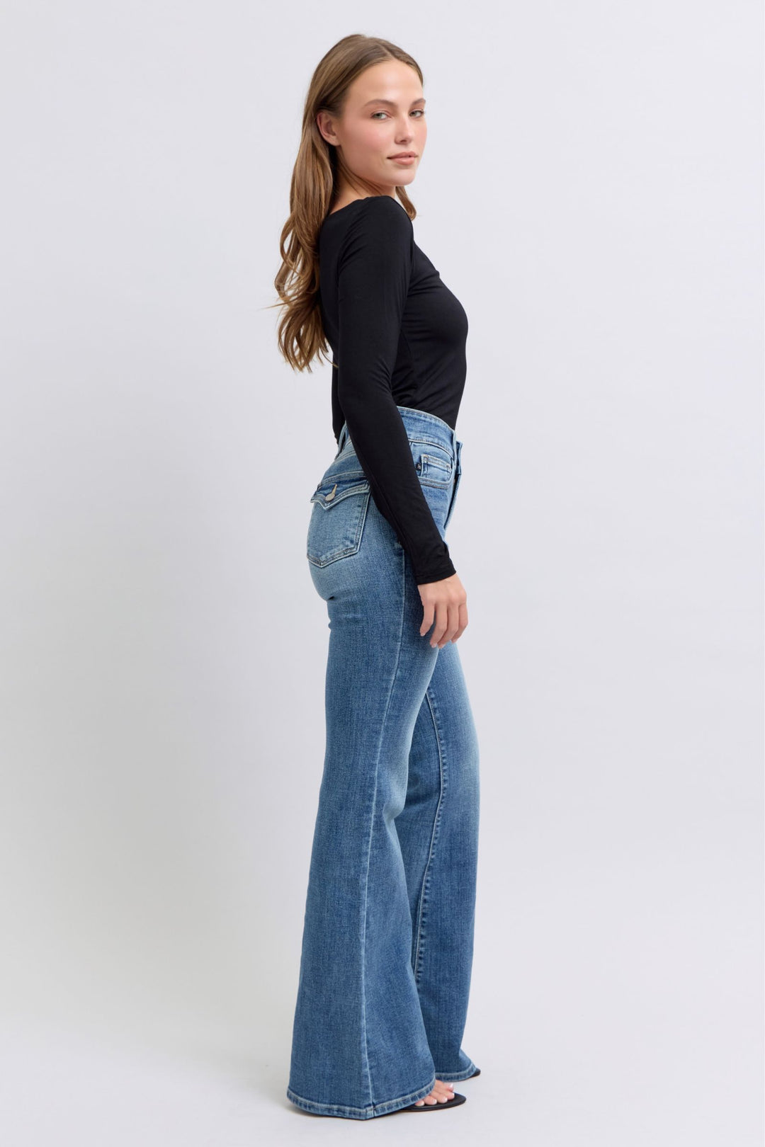 Judy Blue High Waist Flare with Tint Denim Jean