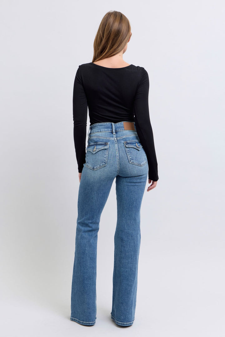 Judy Blue High Waist Flare with Tint Denim Jean