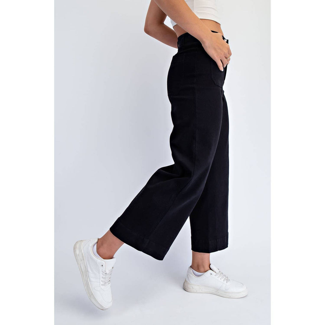 RAE MODE HEAVY COTTON TWILL CROPPED WIDE PANTS - TAUPE