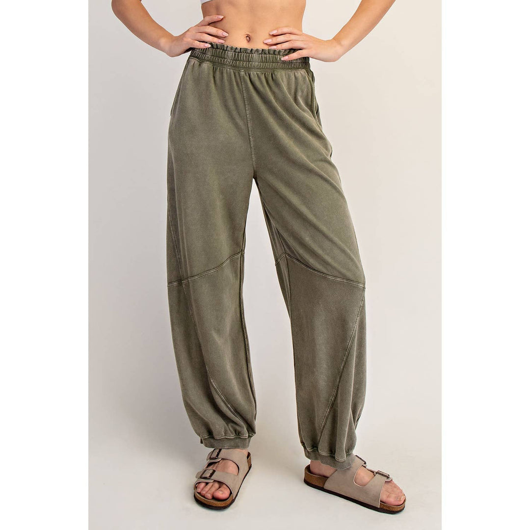 RAE MODE MINERAL WASHED TERRY BUTTER JOGGER PANTS - DUSTY PINK