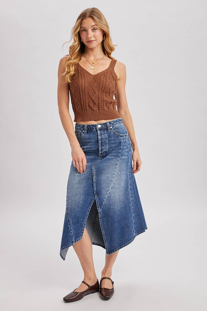 Cable Knit Tank - Mocha