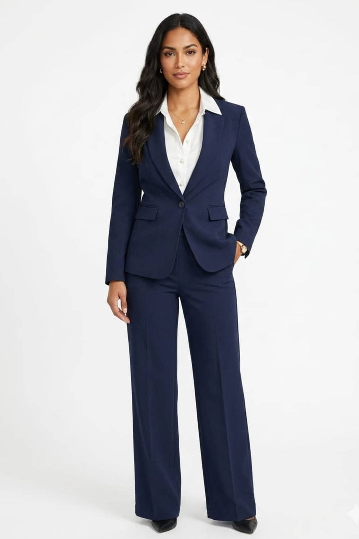 Zac & Rachel Notched Lapel Single Button Blazer - Celebration Navy