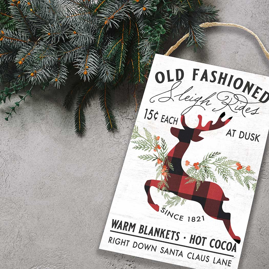 Old Fashioned Sleigh Rides Hanging Sign