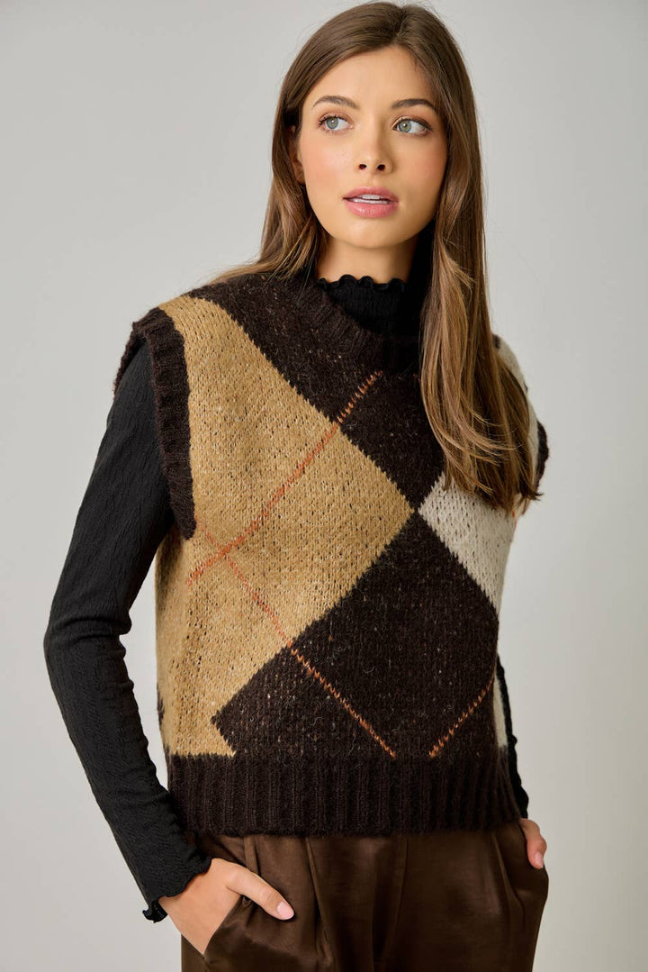 Campus Coffee Argyle Sweater Vest