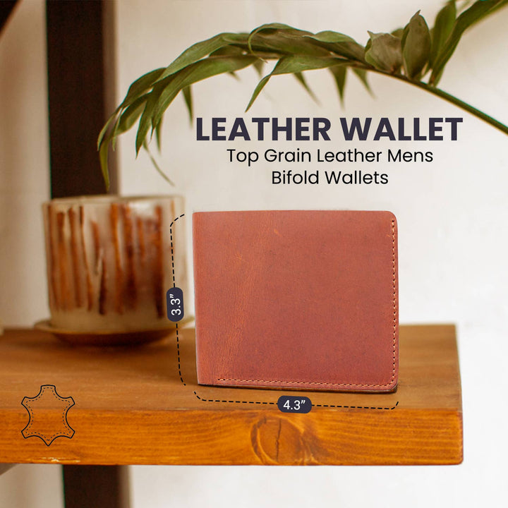 Men's Genuine Leather Wallet with Flap out ID and RFID Technology - 3 colors