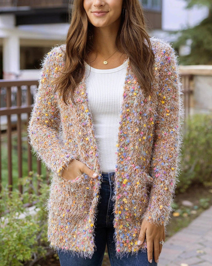 Wubby Cardi in Caramel Confetti