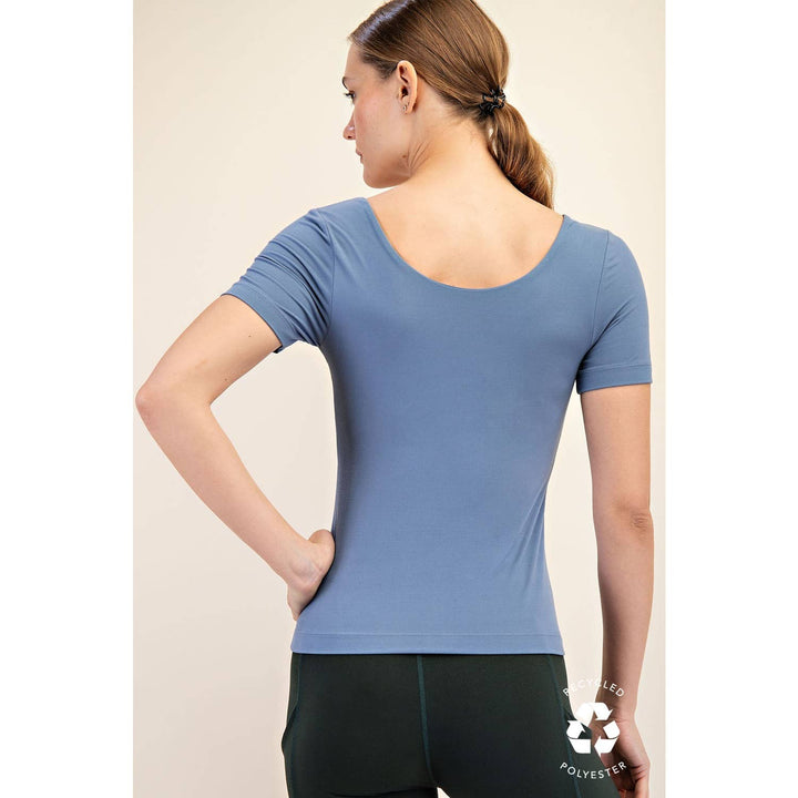 RAE MODE RECYCLED BUTTER ROUND NECK SHORT SLEEVE TOP - 2 COLORS