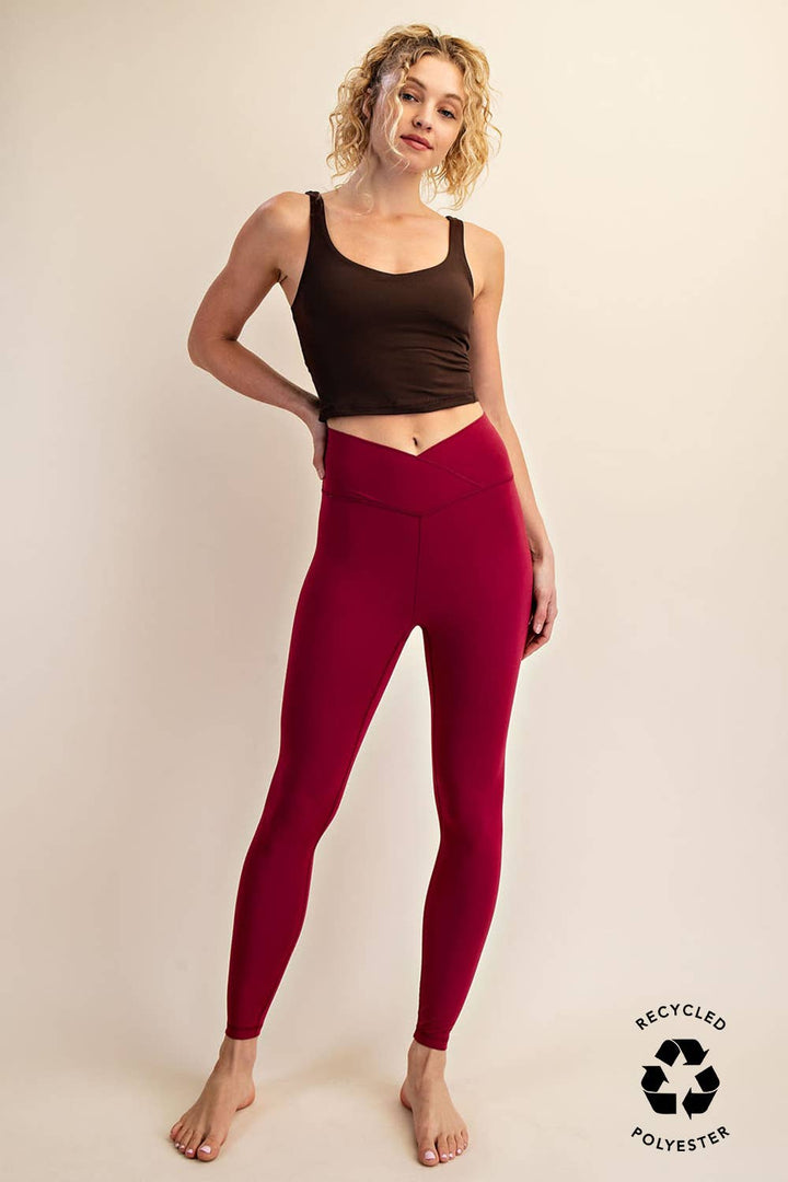 V WAIST FULL LENGTH LEGGINGS - Espresso