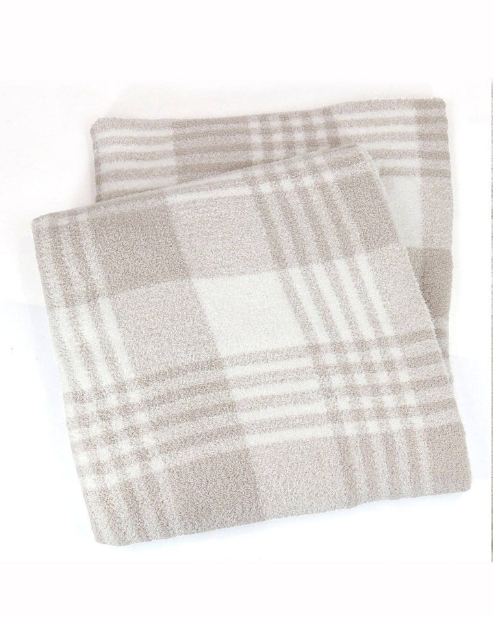 Cozy Cloud Blanket In Neutral Plaid