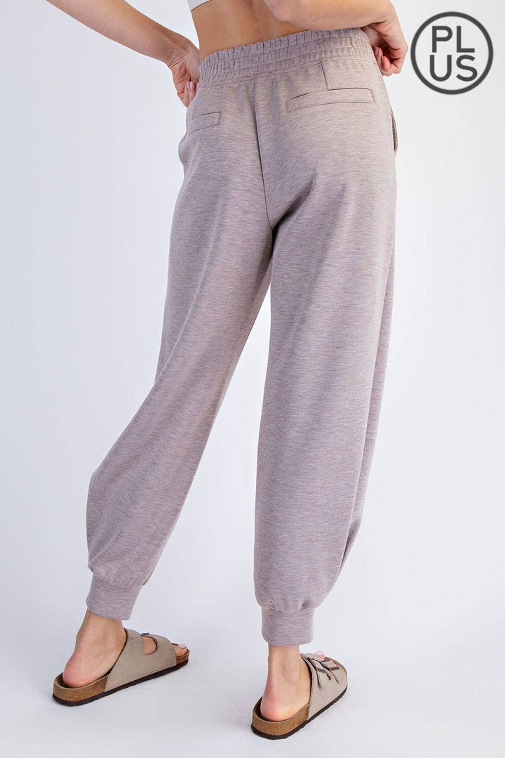 RAE MODE PLUS SIZE MODAL SCUBA FULL LENGTH JOGGER PANT - 3 COLORS