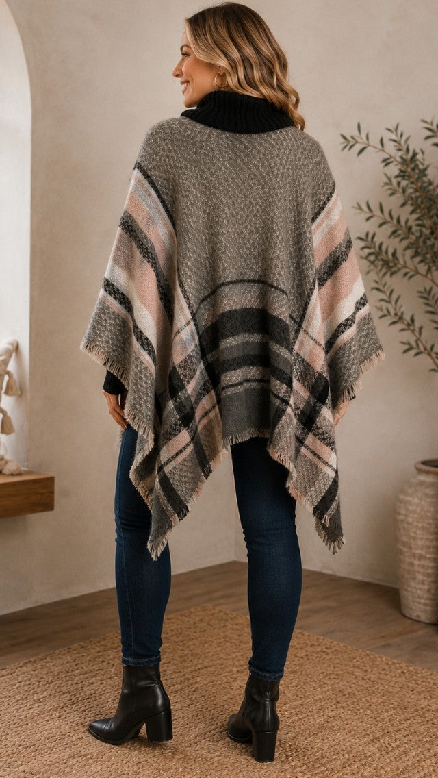 Wrap Me Pretty Poncho — Blush & Smoke