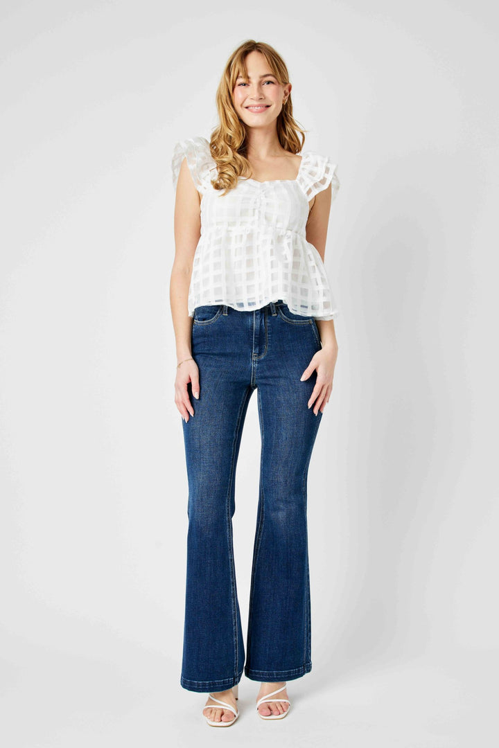 Judy Blue High Waist Angled Side Seam Detailed Flare