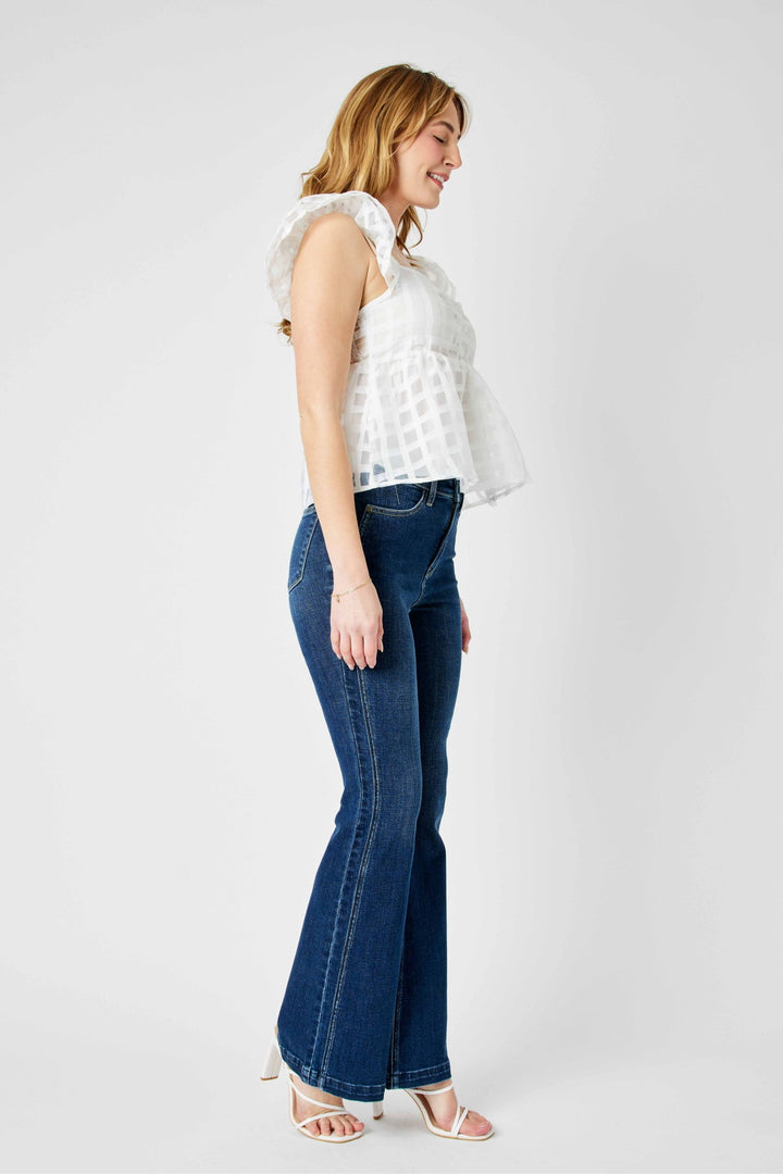 Judy Blue High Waist Angled Side Seam Detailed Flare