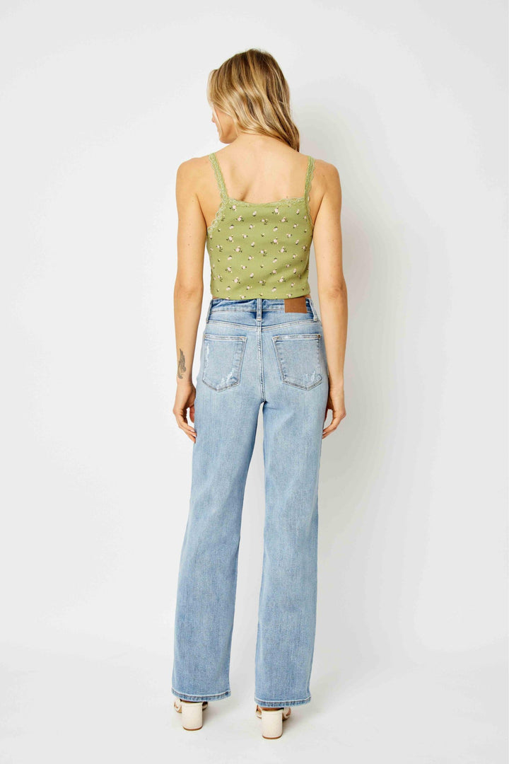 Judy Blue High Waist Light Wash Straight Leg Jeans - Best Seller - Plus Sizes