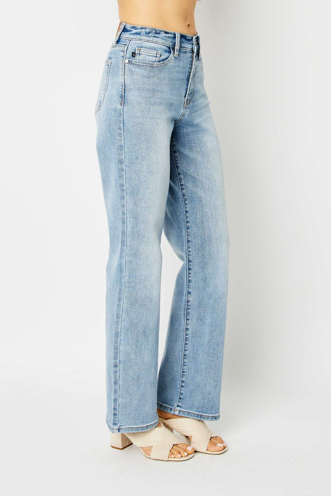 Judy Blue High Waist Light Wash Straight Leg Jeans - Best Seller - Plus Sizes