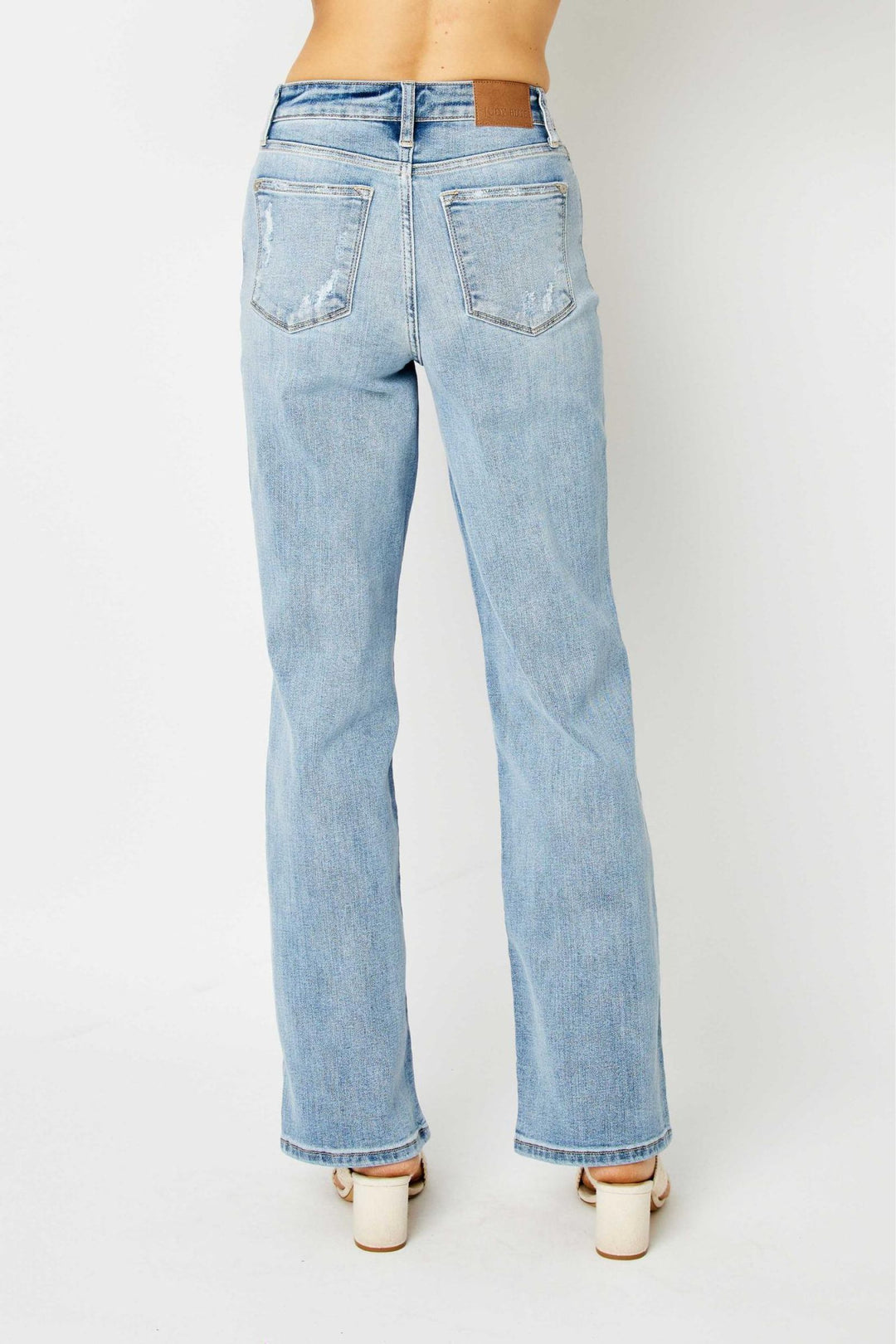 Judy Blue High Waist Light Wash Straight Leg Jeans - Best Seller - Plus Sizes