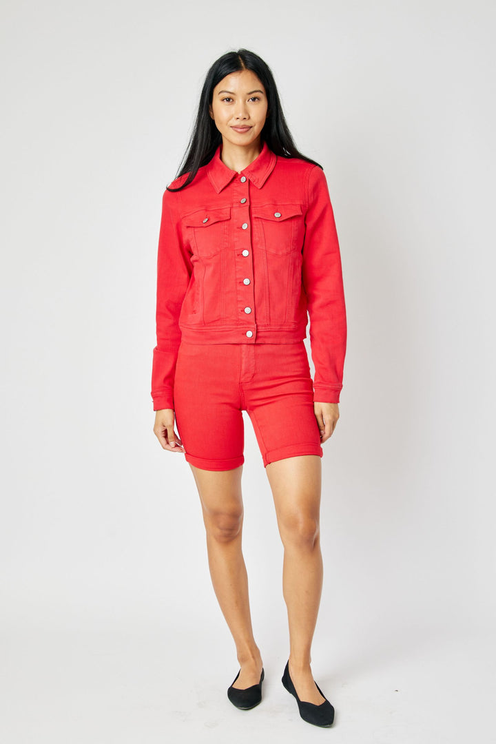 Judy Blue Garment Dyed Jacket - Red