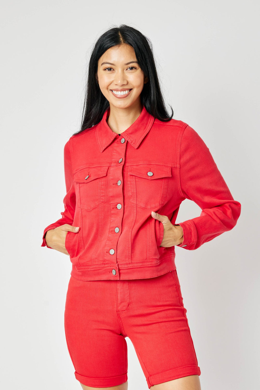 Judy Blue Garment Dyed Jacket - Red