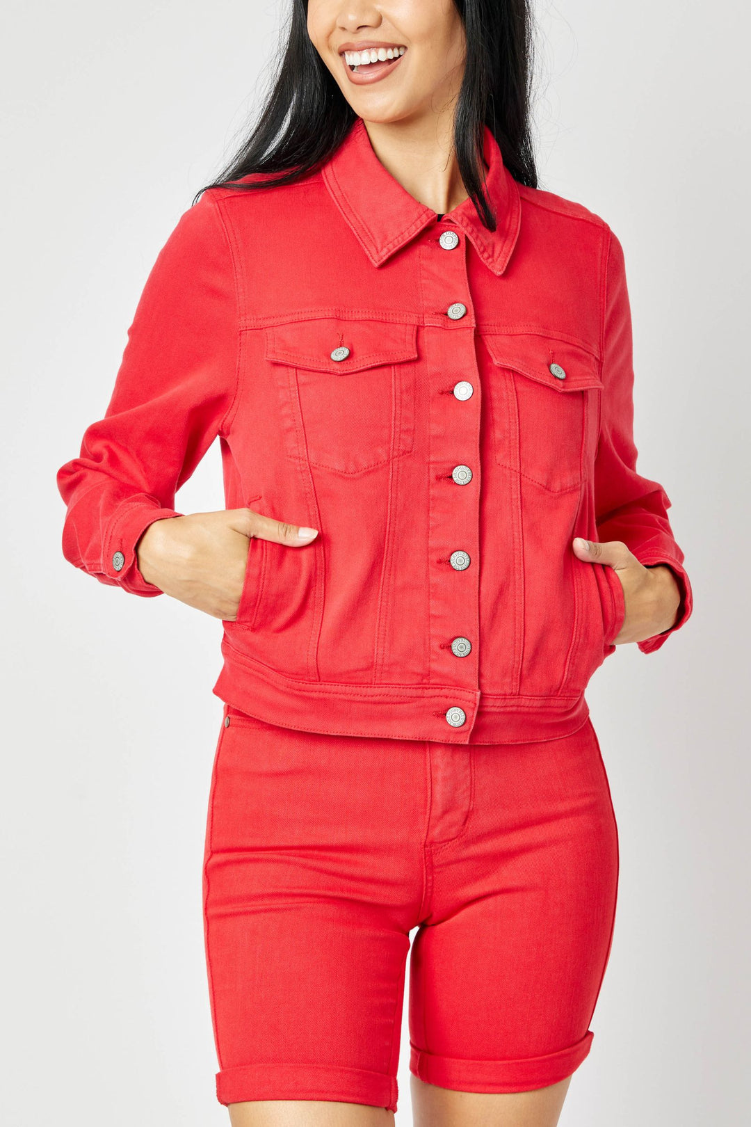 Judy Blue Garment Dyed Jacket - Red