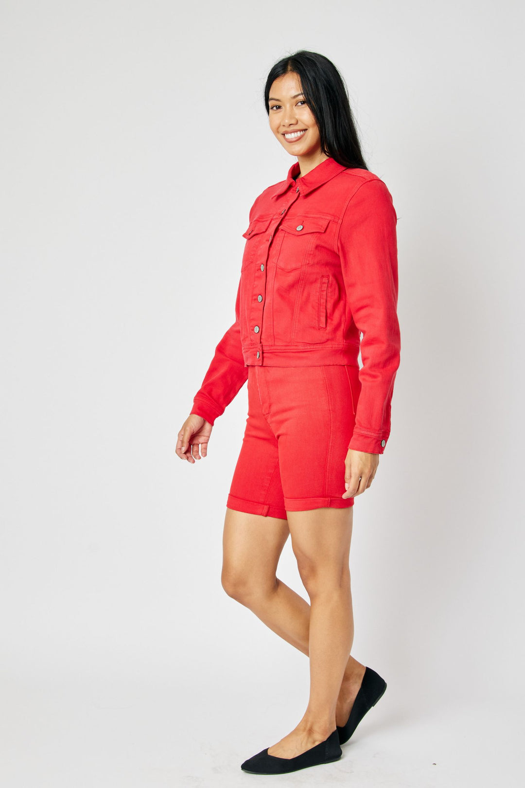 Judy Blue Garment Dyed Jacket - Red