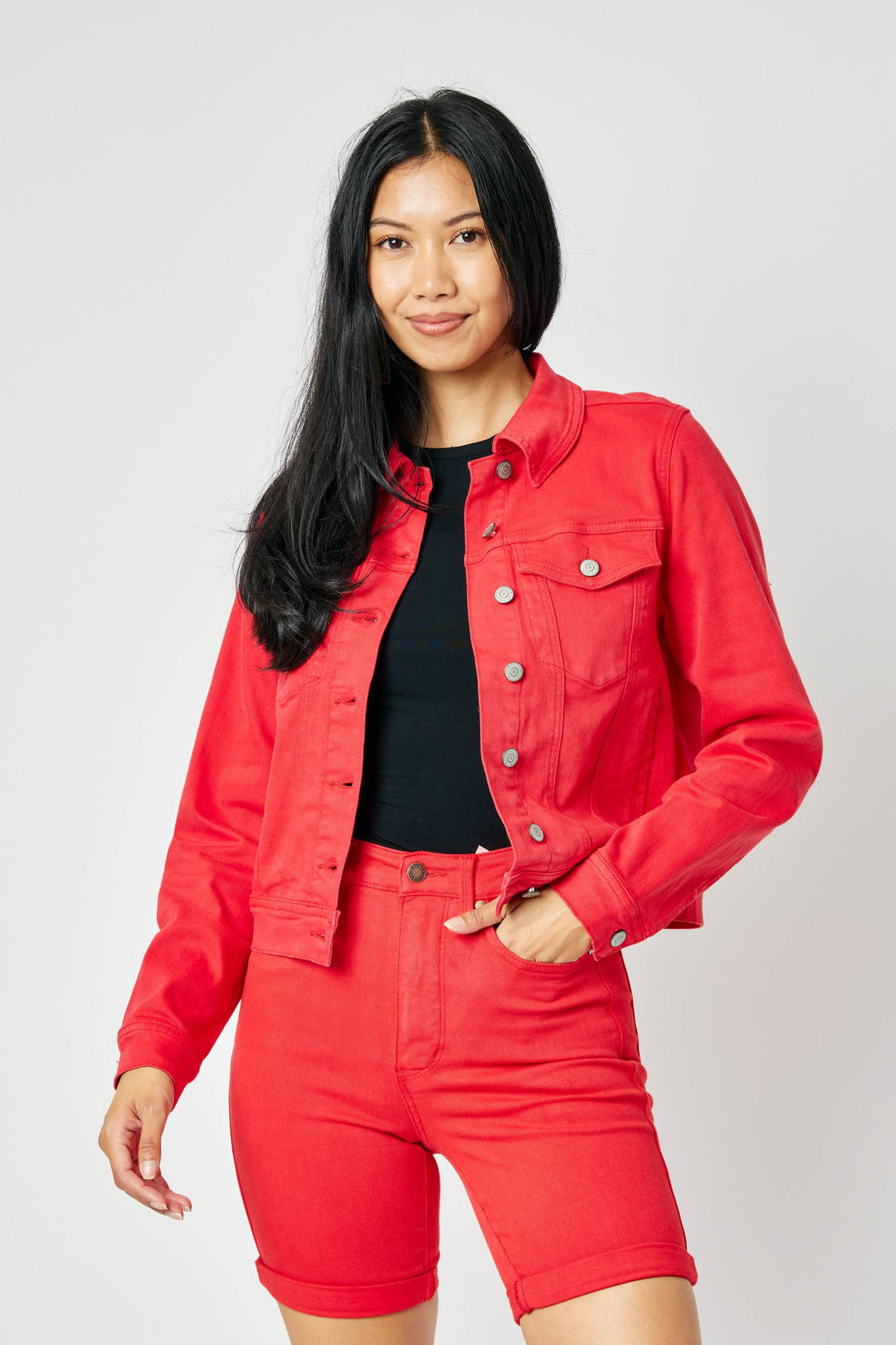 Judy Blue Garment Dyed Jacket - Red