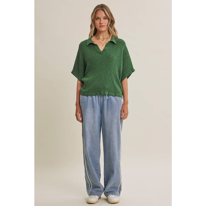 Easy Street Mineral-Wash Denim Track Pants