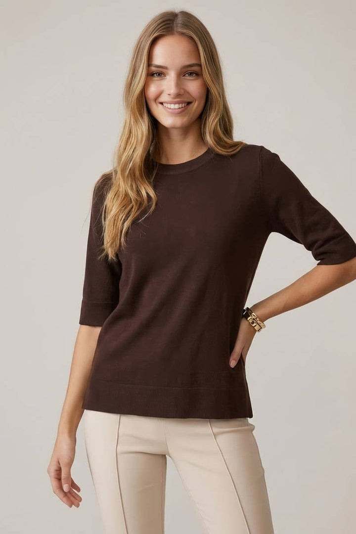 Everyday Elevated Sweater Top - Espresso