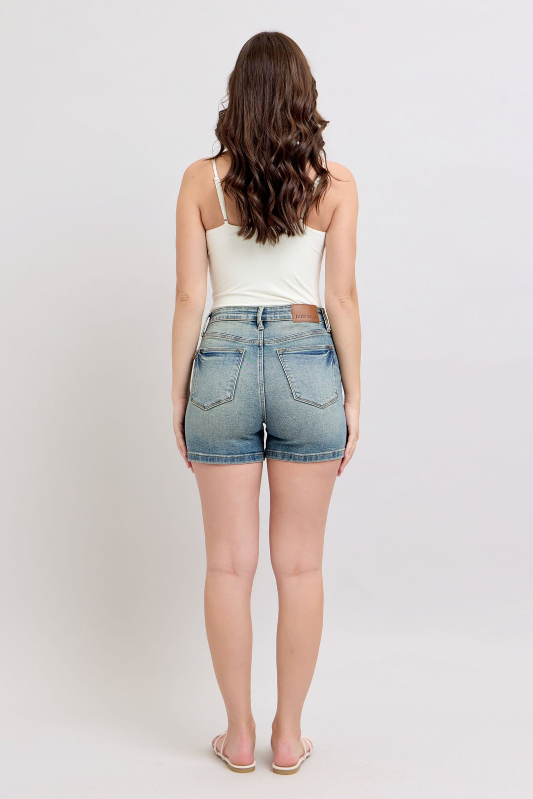Judy Blue V-Front Vintage Wash Shorts