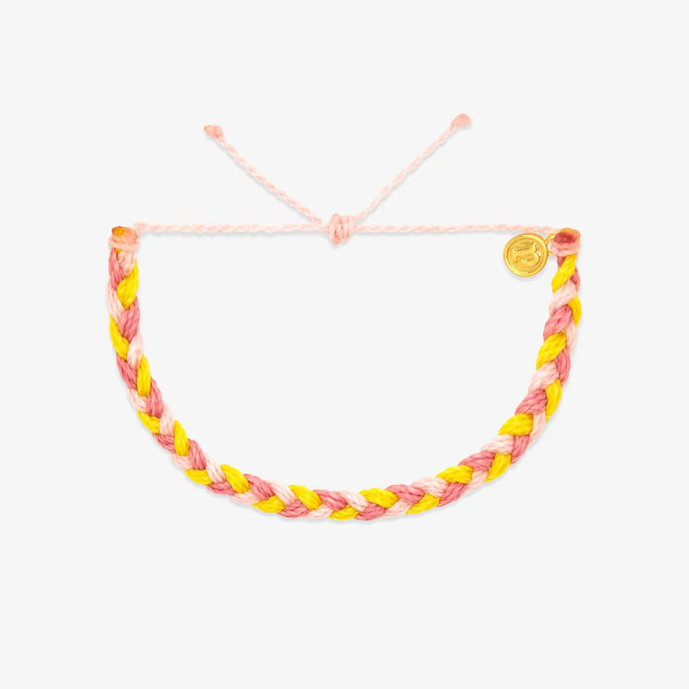 Pura Vida Braided Bracelet - Strawberry Lemonade