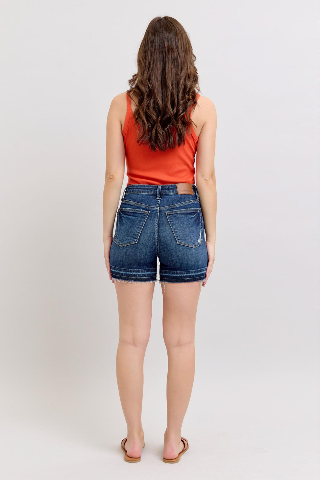 Judy Blue High Waisted Tummy Control Destroy Release Hem Shorts