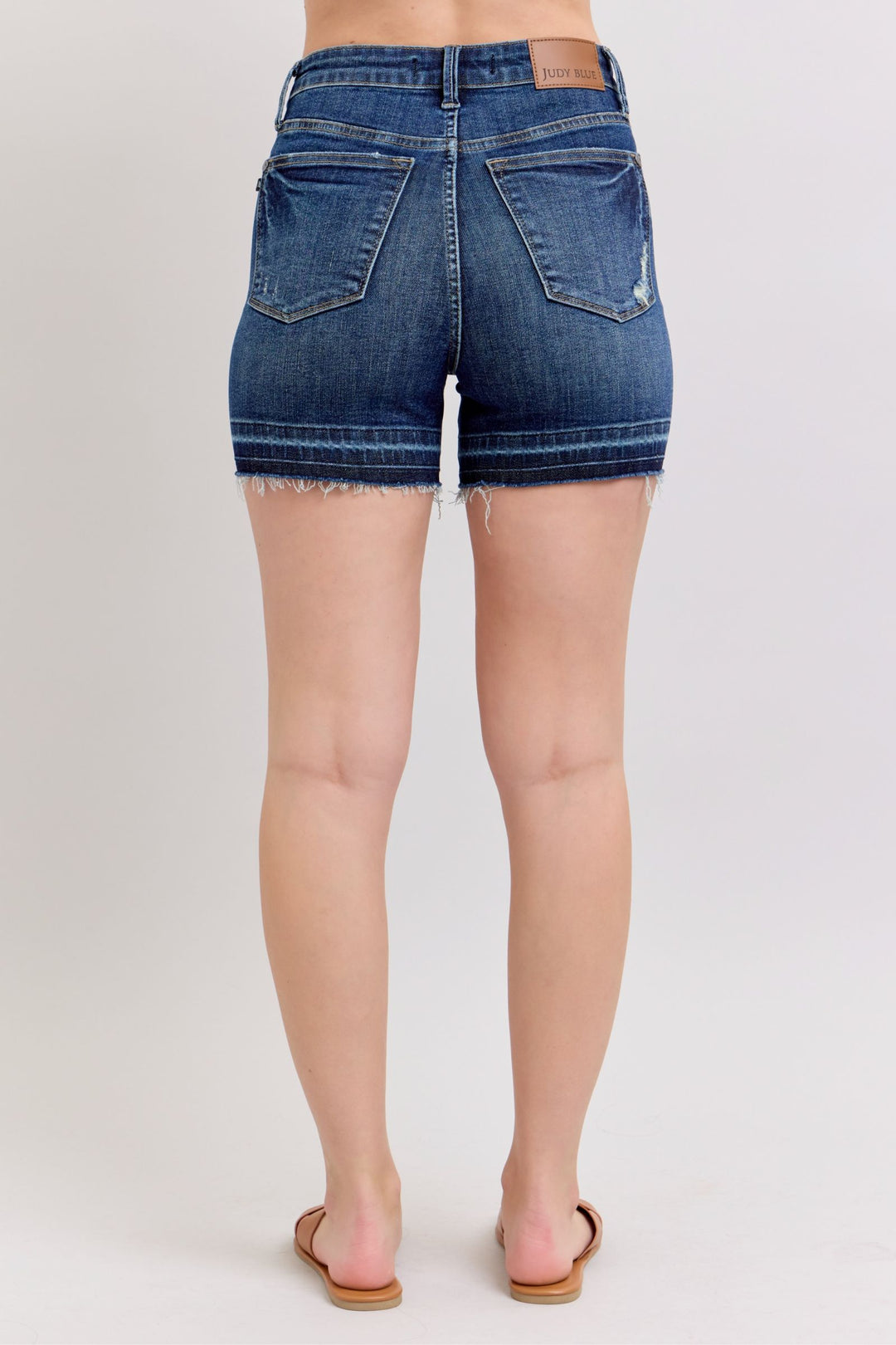 Judy Blue High Waisted Tummy Control Destroy Release Hem Shorts