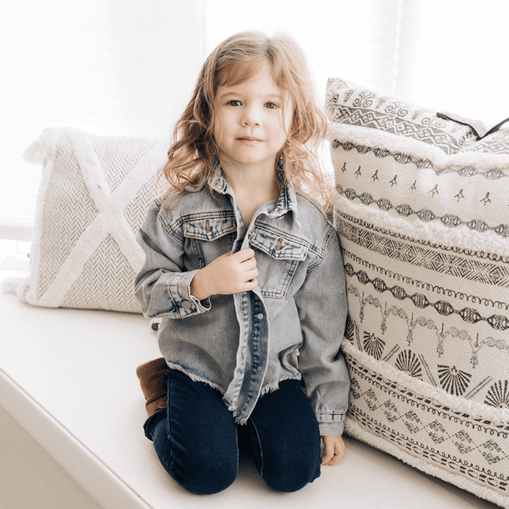Better Together Raw Hem Denim Jacket - Kids