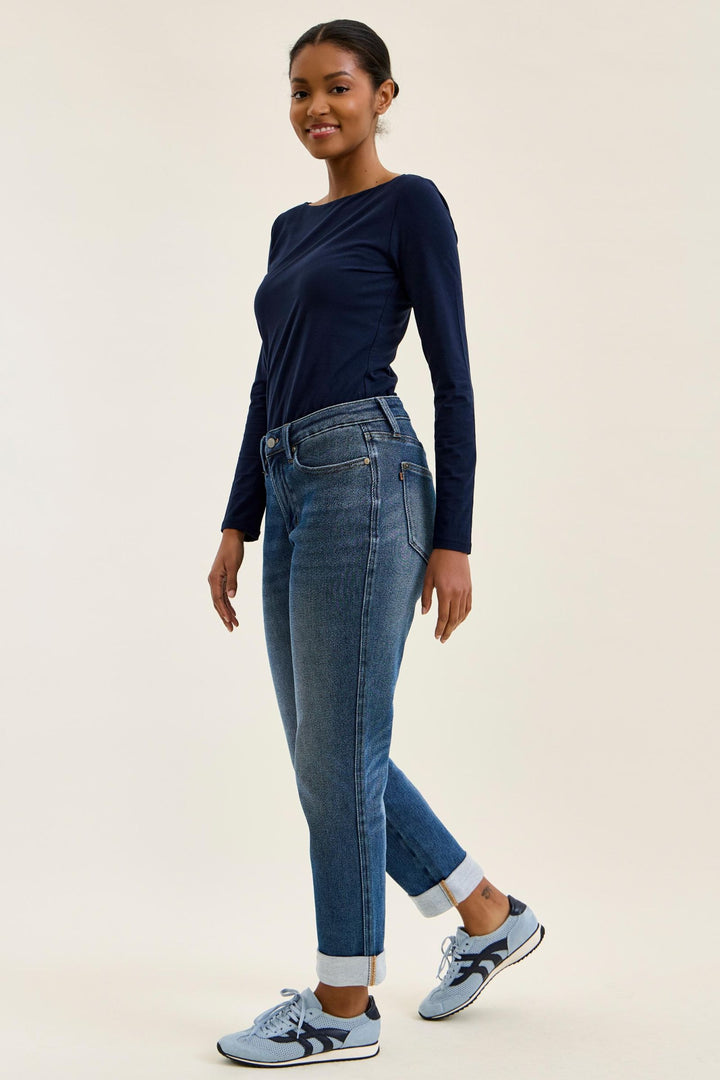 Judy Blue MR BILLIE Boyfriend DK Cozy Indigo (Knit Indigo)