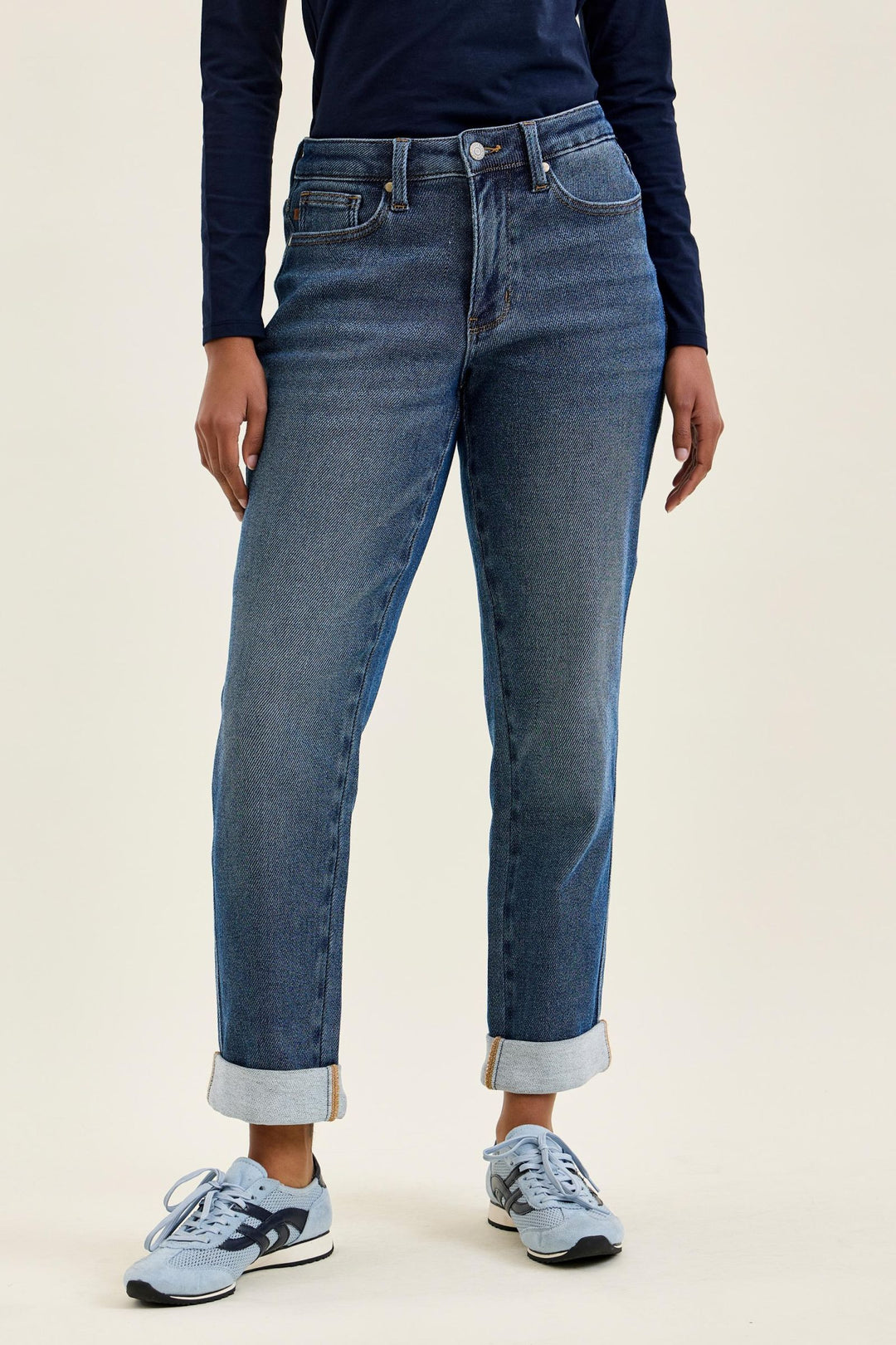 Judy Blue MR BILLIE Boyfriend DK Cozy Indigo (Knit Indigo)