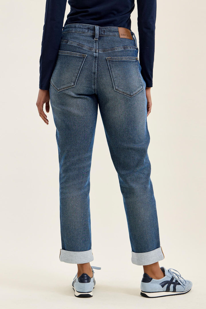Judy Blue MR BILLIE Boyfriend DK Cozy Indigo (Knit Indigo)