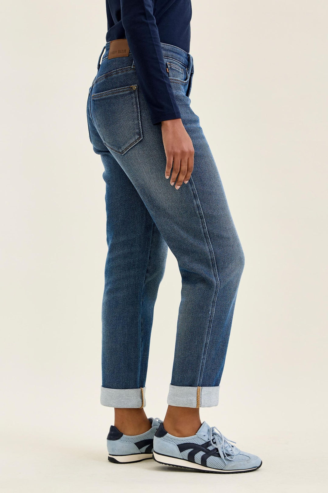 Judy Blue MR BILLIE Boyfriend DK Cozy Indigo (Knit Indigo)