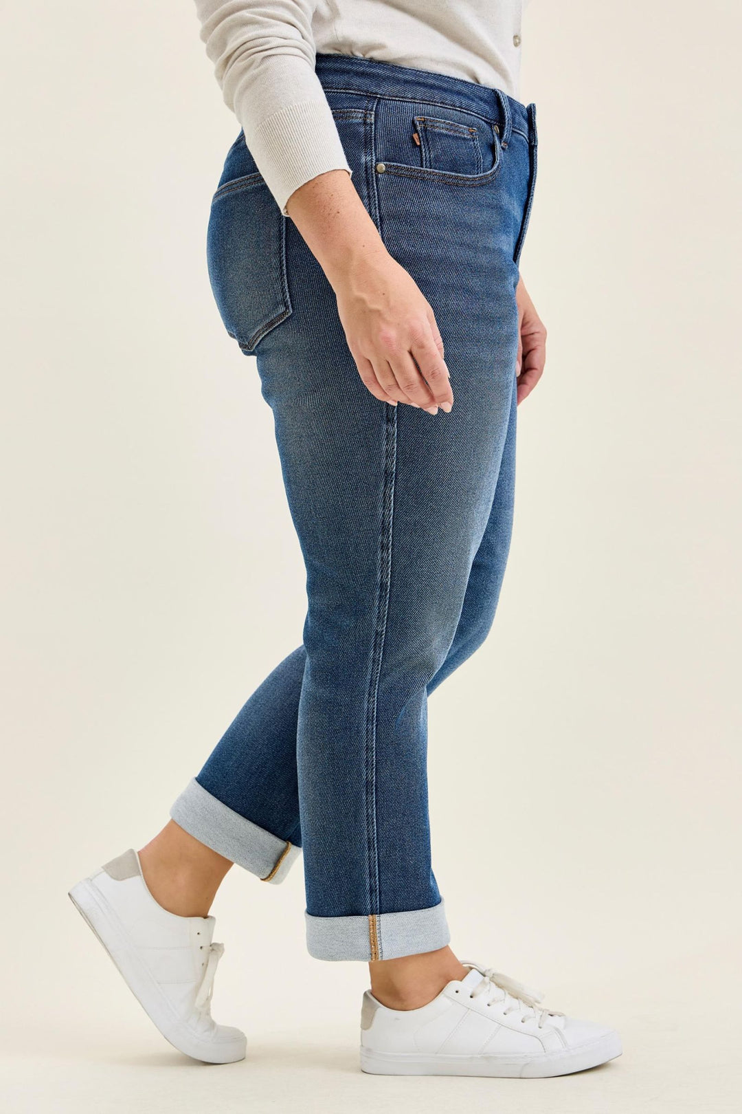 Judy Blue MR BILLIE Boyfriend DK Cozy Indigo (Knit Indigo) Plus Sizes