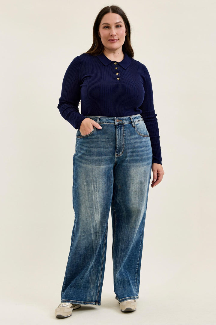 Judy Blue High Waist WILHELMINA Baggy MD Vintage Blast - Plus Sizes