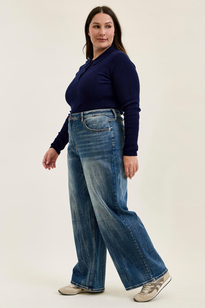 Judy Blue High Waist WILHELMINA Baggy MD Vintage Blast - Plus Sizes