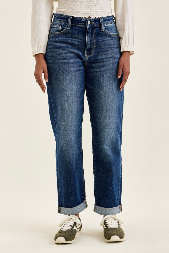 Judy Blue Mid Rise BILLIE Boyfriend DK True Indigo