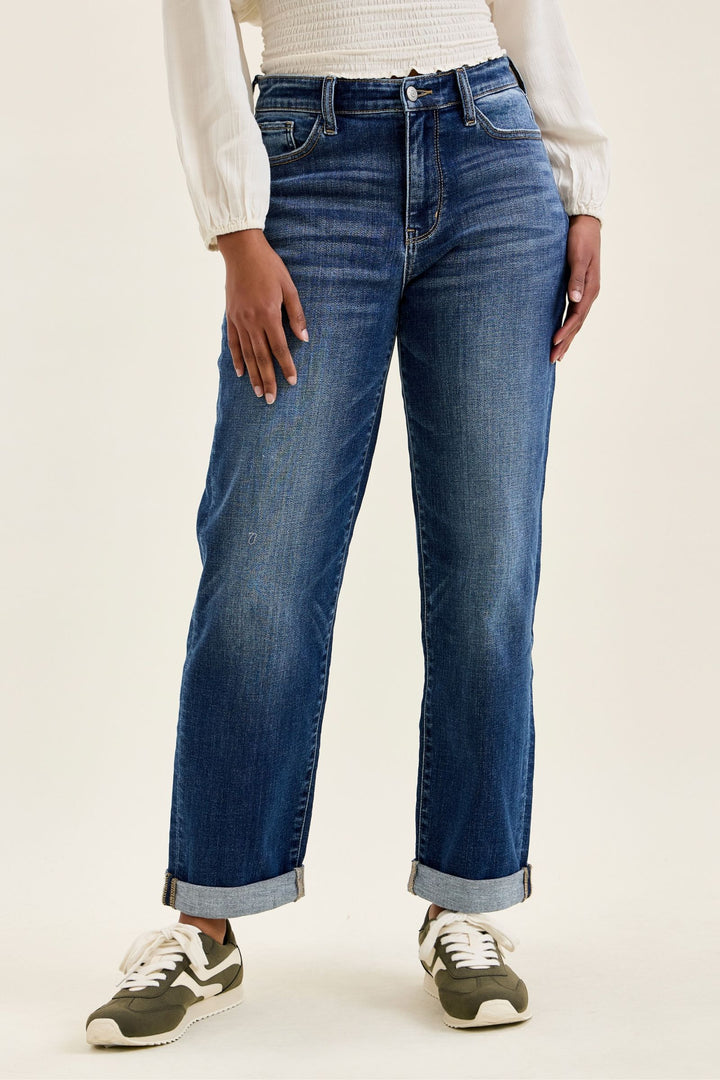Judy Blue Mid Rise BILLIE Boyfriend DK True Indigo