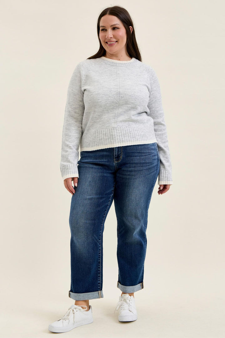Judy Blue Mid Rise BILLIE Boyfriend DK True Indigo - Plus Sizes